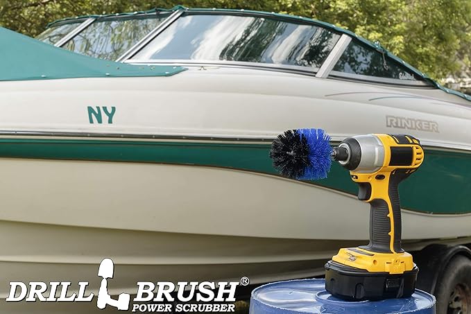 Cleaning Supplies - Scrub Brush - Boat Accessories - Drill Brush - Hull Cleaner - Algae - Barnacles - Boat - Kayak - Canoe - Carpet Cleaner - Vinyl - Deck Brush - Fiberglass - Fishing Boat - Pontoon