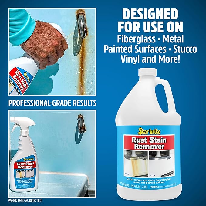 STAR BRITE Rust Stain Remover - Easily Clean Corrosion Stains Off Fiberglass, Vinyl, Metal & Painted Surfaces, 128 oz - 1 Gallon