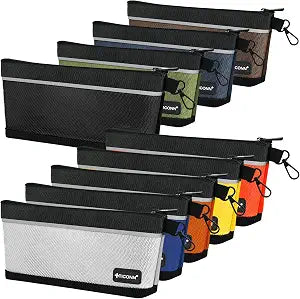 TICONN 9PK Tool Pouches with Zipper, Waterproof 1680D Oxford Small Tool Bag