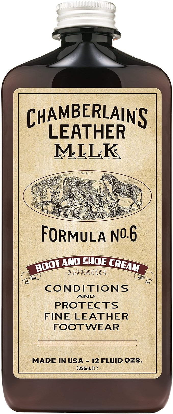 Leather Milk Leather Boot & Shoe Conditioner and Cleaner - No. 6 - All-Natural, Non-Toxic Shoe Care Cream Made in The US