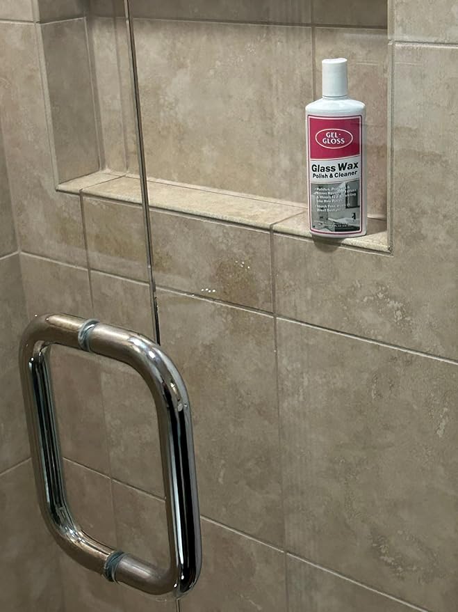Gel-Gloss No Streak Glass Wax | Professional-Grade Silicon Wax Formulation | Removes Water Spots, Hard Water, & Light Calcium Buildup | Protective Coating Reduces Water Spots & Calcium Buildup, 8 oz.