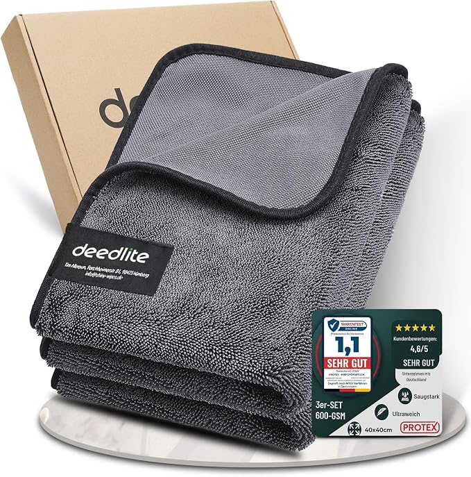 Deedlite Bath Wipes Shower Cleaning Cloths, Premium Car Drying Towel | Ultra Absorbent Twisted-Loop Design| Microfiber T