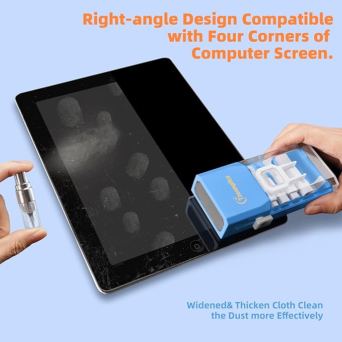 Tassmpitor Laptop Cleaning Kit, Keyboard Cleaning Kit with Spray and Wipe, Keyboard Cleaner for MacBook iPad Tablet iPhone Computer Camera Lens Airpods Earbuds, Mutitool Brush for Electronic Screen