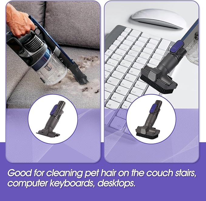 IX141 Vacuum Crevice Tool Brush Replacement Parts Compatible with Shark Pet Cordless Stick IZ162H IZ361H IX140 IX141 IZ140 IZ142 UZ145 Removable Two-in-one Tool Brush Attachments for D-Shaped Vacuum