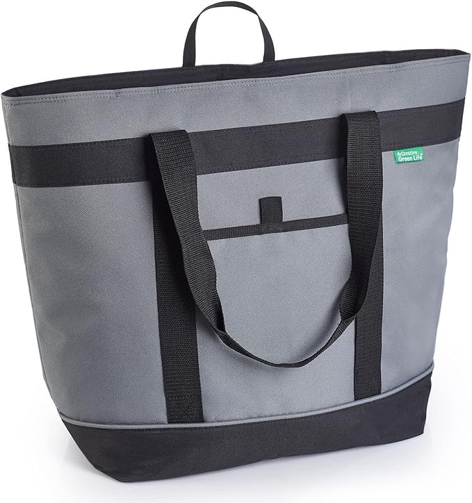 Jumbo Insulated Cooler Bag (Gray) with HD Thermal Insulation - Premium, Collapsible Soft Cooler Makes a Perfect Insulate