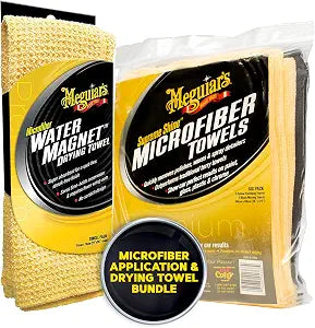 Meguiar's Water Magnet Microfiber Drying Towel Supreme Shine Microfiber Towels 6 Pack Bundle
