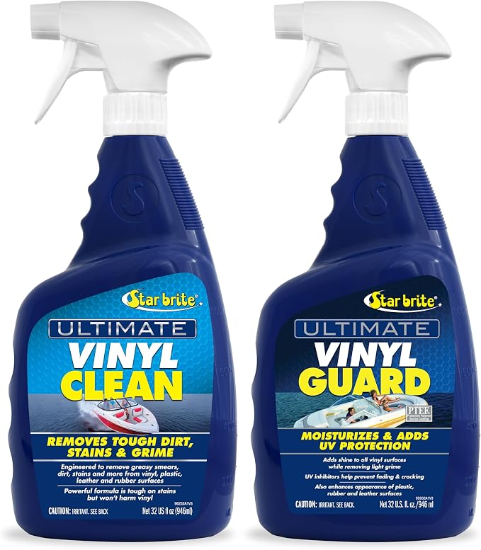 STAR BRITE Ultimate Vinyl Clean Spray + Ultimate Vinyl Guard - Multi-Surface Cleaner & Protectant for Auto, RV, Home & B