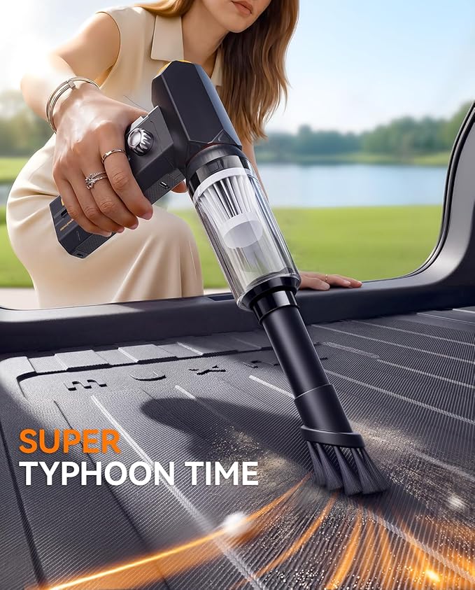 MUXNW Electric Compressed Air Duster: 8000mAh Rechargeable, 100-Speed Adjustable, 3-in-1 Cordless Dust Blower – for Keyboard, PC, Car, BBQ, Ideal Gift for Men
