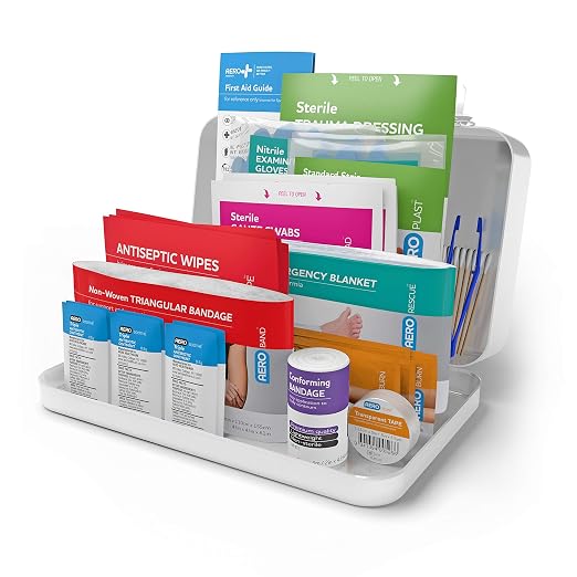 Aero Healthcare Surefill AK10T Series 10, 72 Pieces, First Aid Kit with Metal Case