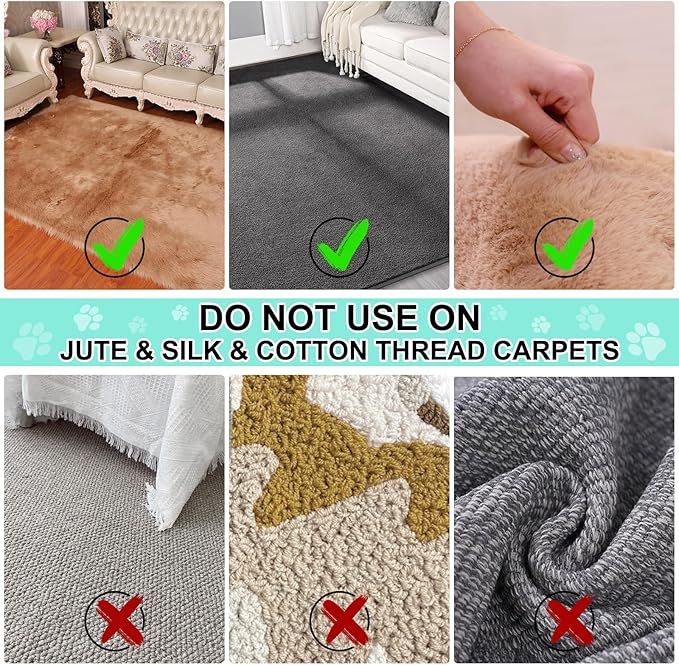 Carpet Rake for Pet Hair Removal - 45" Adjustable Long Handle Carpet Rake, Reusable Pet Hair Removal Tool Kit, Cat Dog Fur Rakes Scraper Carpet Broom for Carpets