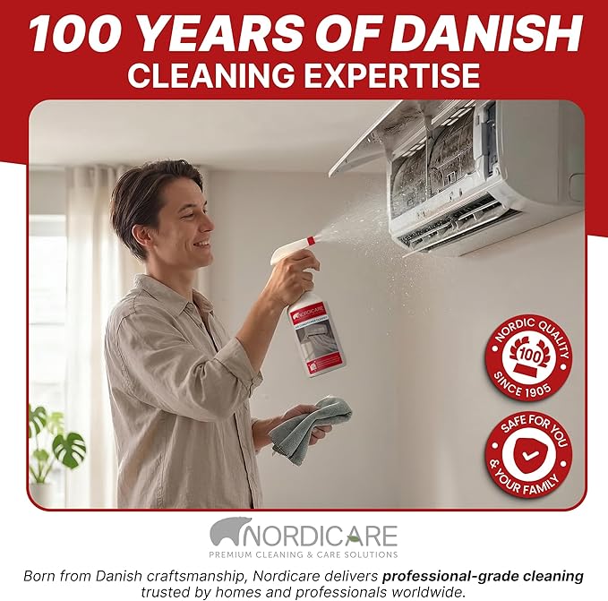 Nordicare Air Conditioner Cleaner Spray – Professional Cleaning for Ducts, Filters & Vents – Odor Neutralizer for Home & Car AC Systems – 17.6oz ml Spray Bottle
