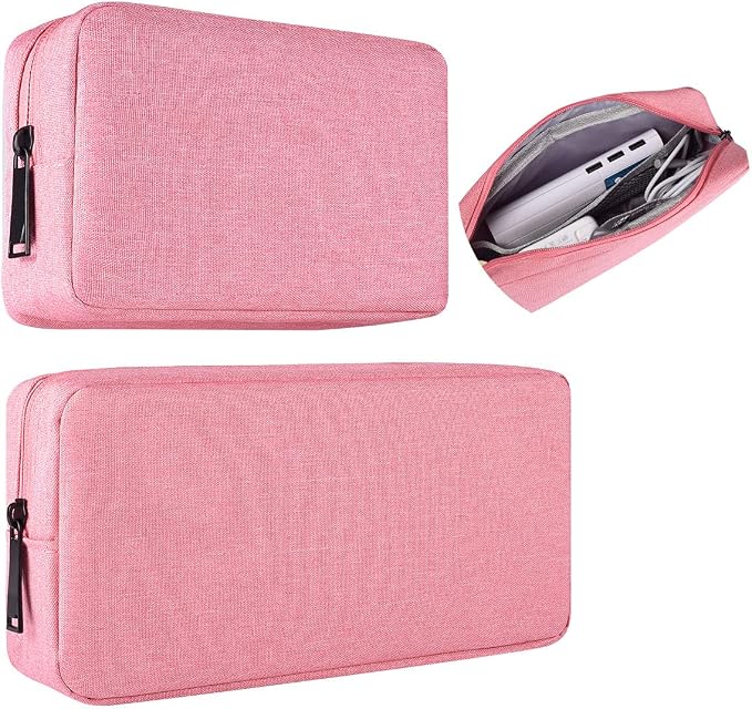 2-PACK Accessories Bag for Women Ladies Travel Organizer, Big+Small Portable Storage Bag Pouch Electronics Accessories C