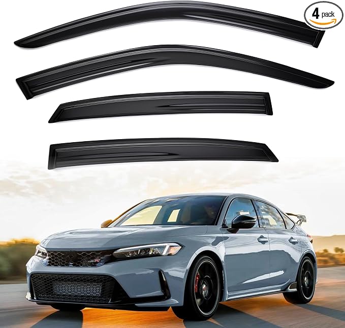 Window Visor Compatible with Honda Civic Sedan 2022 2023 2024(LX EX SI HPT Sport Touring) 4PCS Window Deflectors Rain Gu