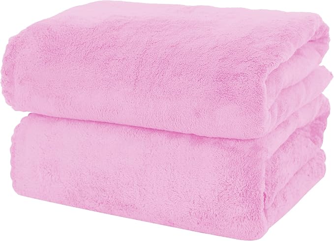MOONQUEEN 2 Pack Premium Bath Towel Set - Quick Drying - Microfiber Coral Velvet Highly Absorbent Towels - Multipurpose