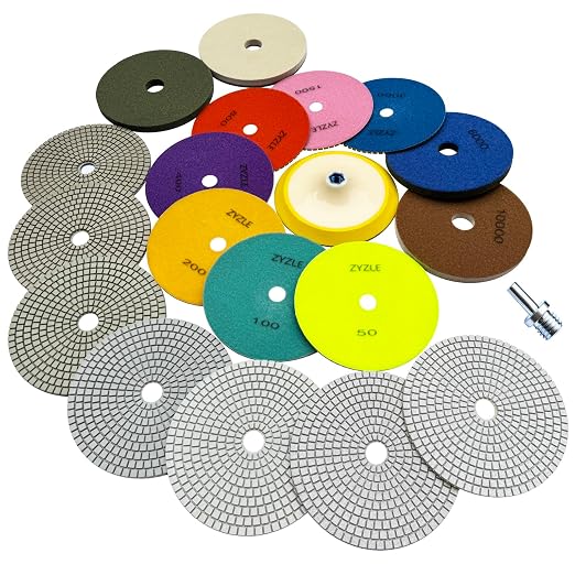 7 Inch Diamond Polishing Pads 11 PCS Wet/Dry Polishing Kit 50-10000 Grit