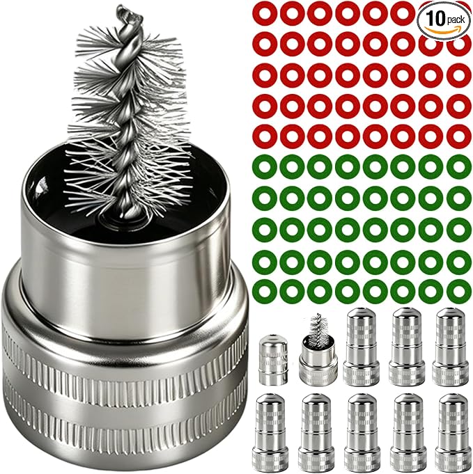 10 Pack Battery Terminal Cleaner Kit, 10 Steel Battery Post Wire Brushes with 80 Fiber Washers, Universal Battery Termin