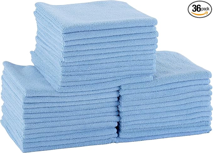 Dri Professional Extra-Thick Microfiber Cleaning Cloth 36 Pack Blue (16IN x 16IN, 300GSM, Commercial Grade All-Purpose M