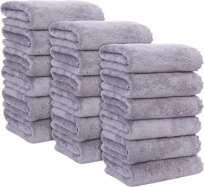 MOONQUEEN 18 Pack Premium Hand Towels - Quick Drying - Microfiber Coral Velvet Highly Absorbent Towels - Multipurpose Us