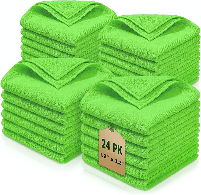 Cleaning Towel Washcloths, 12' x 12" All-Purpose Microfiber Rags - Ultra Soft Wash Cloths Reusable Shop Towels for Kitch