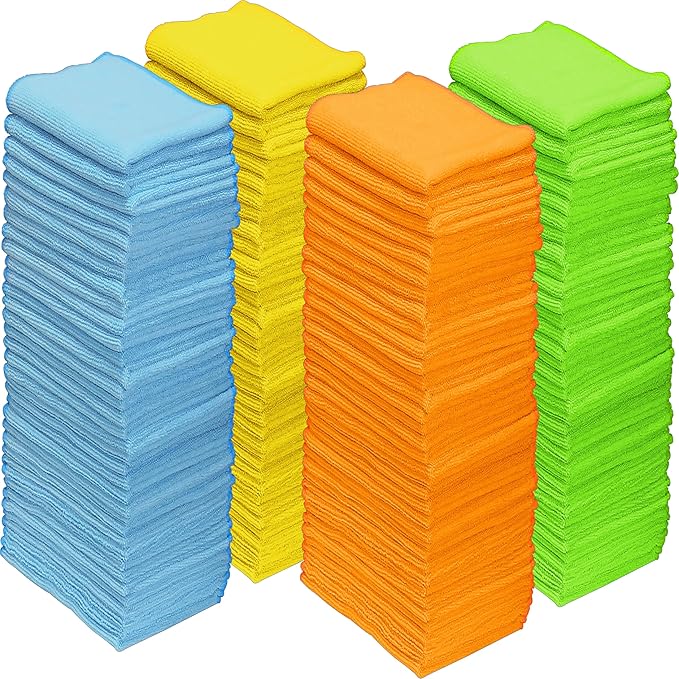 Simple Houseware 12" x 16" Microfiber Cleaning Cloth 150 Pack, 4 Colors