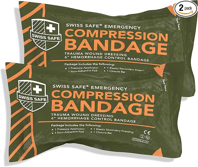 Swiss Safe 2-Pack 6 Inch IFAK Trauma Kit Emergency Israeli Bandages