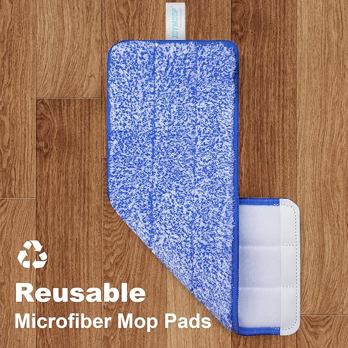 JOYMOOP Flat Mop System, Microfiber Mop and Bucket Set, Black, Household & Commercial Floor Cleaning System for Hardwood, Tile & Glass, Wet Dry Use, 60" Handle, 3 Pads