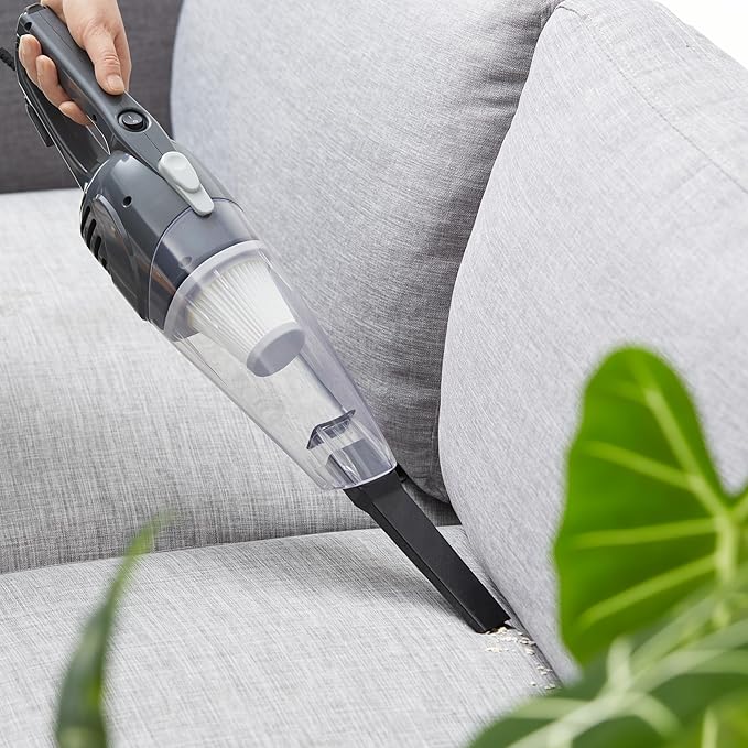 Amazon Basics 2-in-1 Corded Stick Vacuum Cleaner, Converts to Handheld, Lightweight (3.9 LBS), with Washable Filter, Crevice Tools, 0.5L Dust Cup, Self-Standing, 19.7-Ft Cord, 300W, Black