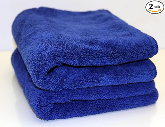 UTowels' Ultra Plush Thick Microfiber Auto Detailing Towel - 15" x 24" - 560 GSM (2pcs, Blue)