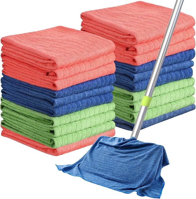 Nuanchu 20 Pieces Extra Large Microfiber Cleaning Cloth Rags Towels Bulk 20 x 28 Inch Washable Microfiber Reusable Car D