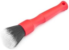 Synthetic Detailing Brush Set - Long & Short Brush - Ultra-Soft Interior Car Cleaning Brushes for, Screens, Emblems, & Tight Spaces - Red