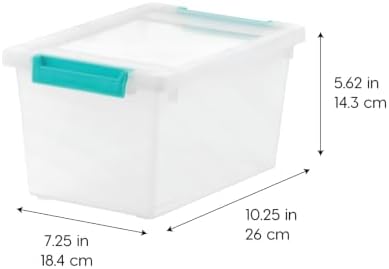 Storage Bins with Lids |Made in USA| 4 Qt - (6-Pack) - Clear