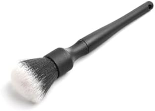 Synthetic Detailing Brush Set - Long & Short Brush - Ultra-Soft Interior Car Cleaning Brushes for, Screens, Emblems, & Tight Spaces - Black