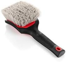 ProGrip XL Tire Brush - Ergonomic ProGrip Handle - Stiff Synthetic Bristles to Cut Through Grime - Red and Black