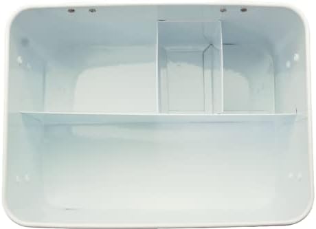 Retro Enameled First Aid Box for Medicine Storage and Home Decor with Lid and Removable Tray