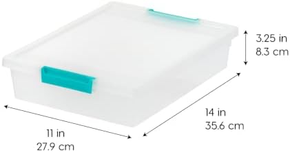 Storage Bins with Lids |Made in USA| 6 Qt - (4-Pack) - Clear