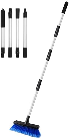 62" Car Wash Brush Mop with Long Handle Soft Bristle Scrub Car Washing Cleaning Mop with Lightweight extendable Handle for RV Boat Truck SUV Caravan Solar Panel House Siding,Sweep Snow