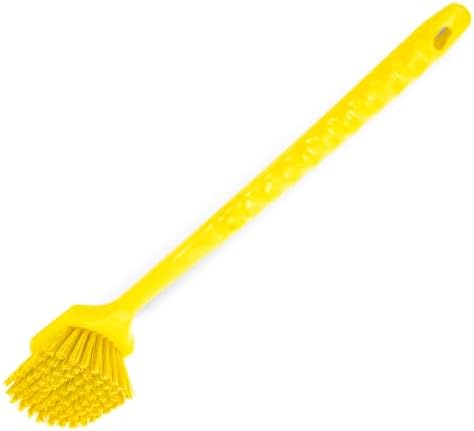 20 Inch Floater Scrub Brush, Polybutylene Bristles, Yellow