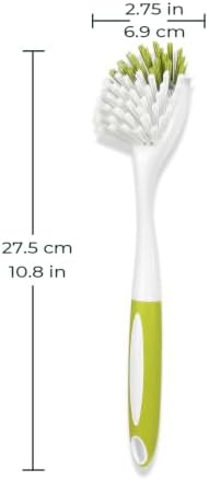 Dish Brush with Handle, Stiff Bristles Dish Scrubber for Pots, Pans & Sink Cleaning, 5 Pack