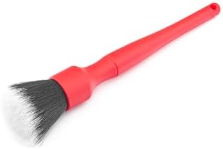 Synthetic Detailing Brush Set - Long & Short Brush - Ultra-Soft Interior Car Cleaning Brushes for, Screens, Emblems, & Tight Spaces - Red