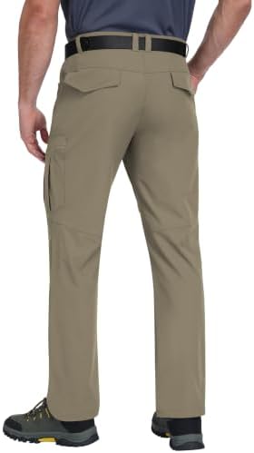 Mens Hiking Pants Lightweight Nylon Stretch Cargo Work Pants for Men Waterproof with Pockets
