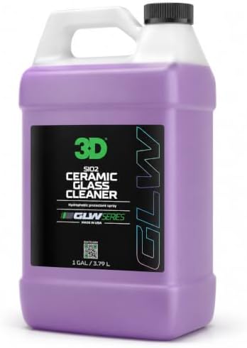 SiO2 Ceramic Glass Cleaner 1 Gallon – Hydrophobic Car Glass Cleaner with Rain Repellency – Optical-Grade Clarity, Streak-Free Shine & Ceramic Protection – Auto Detailing Spray – Made in USA
