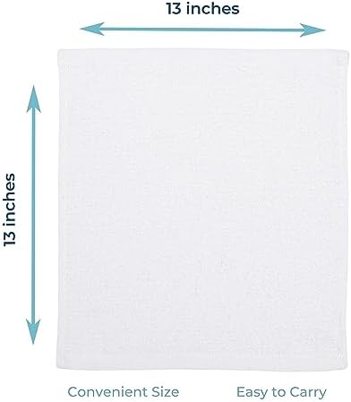 13 x 13 Inches Bar Mop Towels White Terry Cloth Dish Rags, Cotton Cleanings Cloths - Soft & Gentle Face Towels, Absorbent & Lightweight Bar Rags for Kitchen Hand Towels (24 Pack)