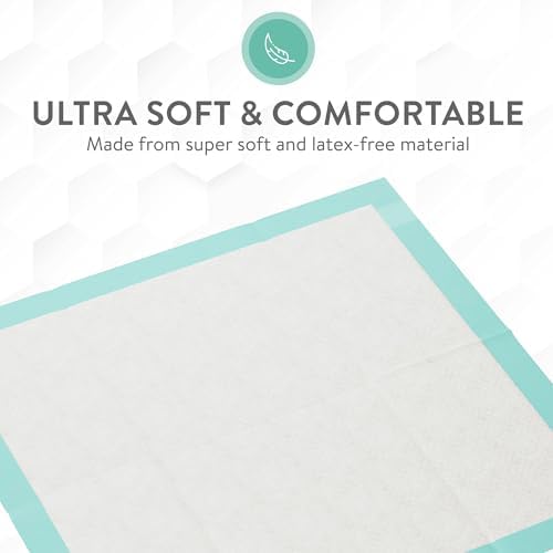 Super and Ultra Absorbent Disposable Bed Pads, 36" X 36", Pack of 50 with Adhesive, XXL