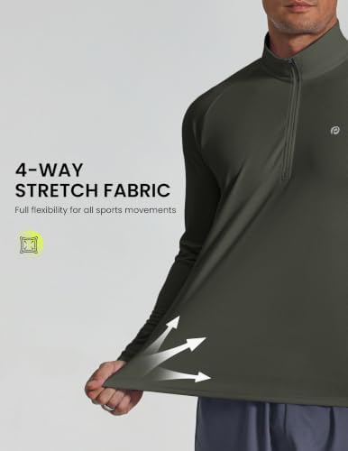 Men's 1/4 Zip Pullover Quarter Zip Athletic Golf Shirts