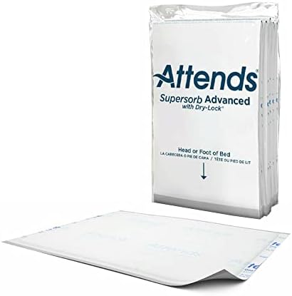Supersorb Disposable Underpads, 23"x36", Overnight Bed Pads, 60 ct