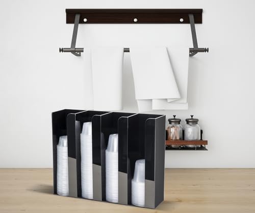 Portion Cup and Lid Holder for Condiment & Sauce Cups 4 Compartment
