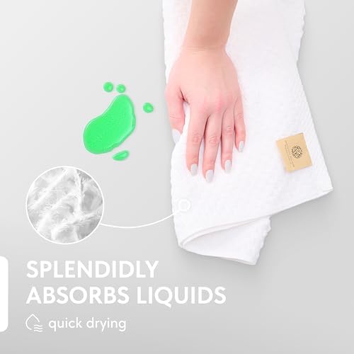 Super Absorbent Kitchen Towels 12 Pack, 15x26, White, Dobby Weave