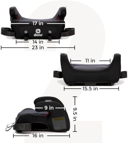 Diono Solana 2 XL Pack of 2 2022, Dual Latch Connectors, Lightweight Backless Belt-Positioning Booster Car Seat, 8 Years 1 Booster Seat, Black/Pink