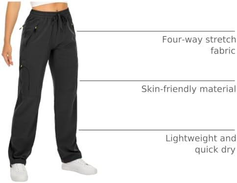 Women‘s Hiking Cargo Pants UPF 50 Quick Dry with Zipper Pockets