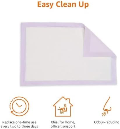 Cat Pee Pads, Super Absorbent, Odor Control, Universal Fit for Litter Box, Disposable, Multi Cat, Unscented, Purple, 40 Count